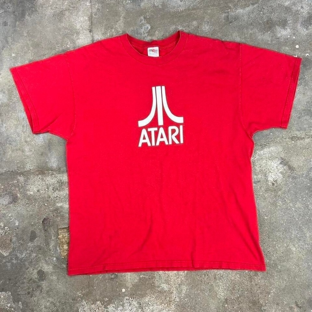 Vintage 2001 Atari Shirt Size XL Red Video Game Promo Graphic